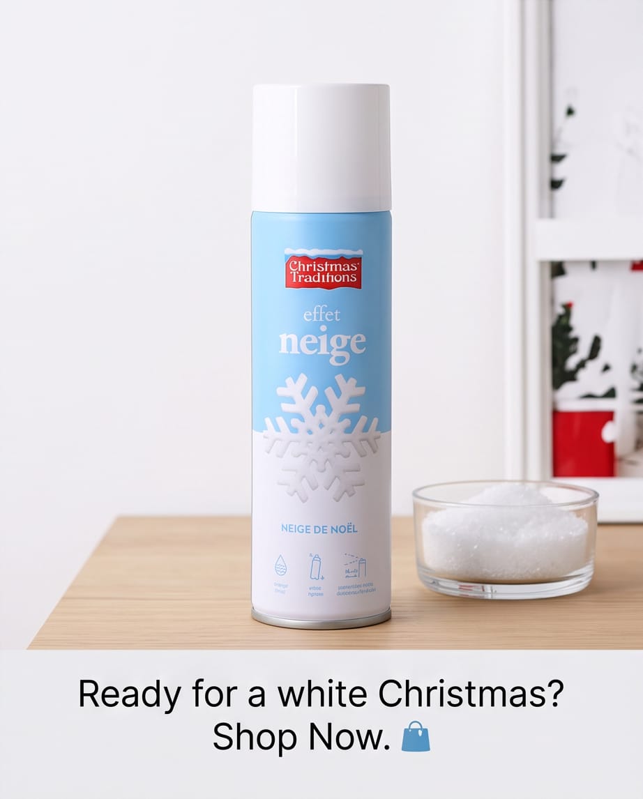 Christmas Traditions artificial snow spray cans