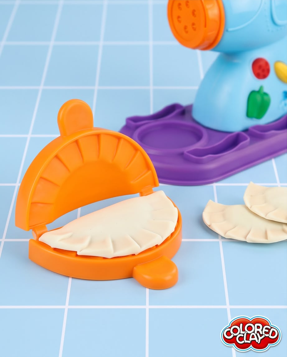 children's play dough and color clay kitchen noodle-maker set.
