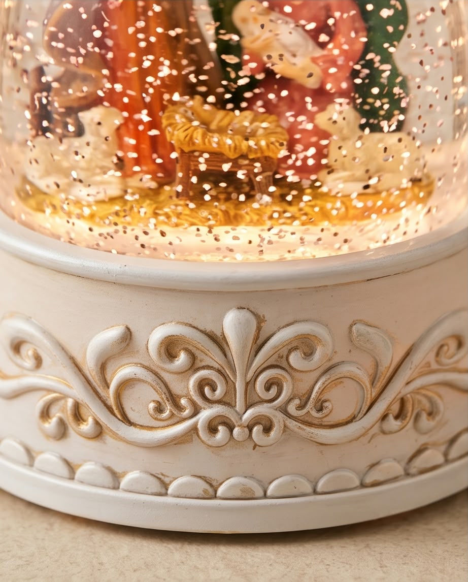 illuminated Christmas angel snow globe