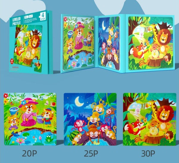 3-in-1 magnetic folding puzzle book